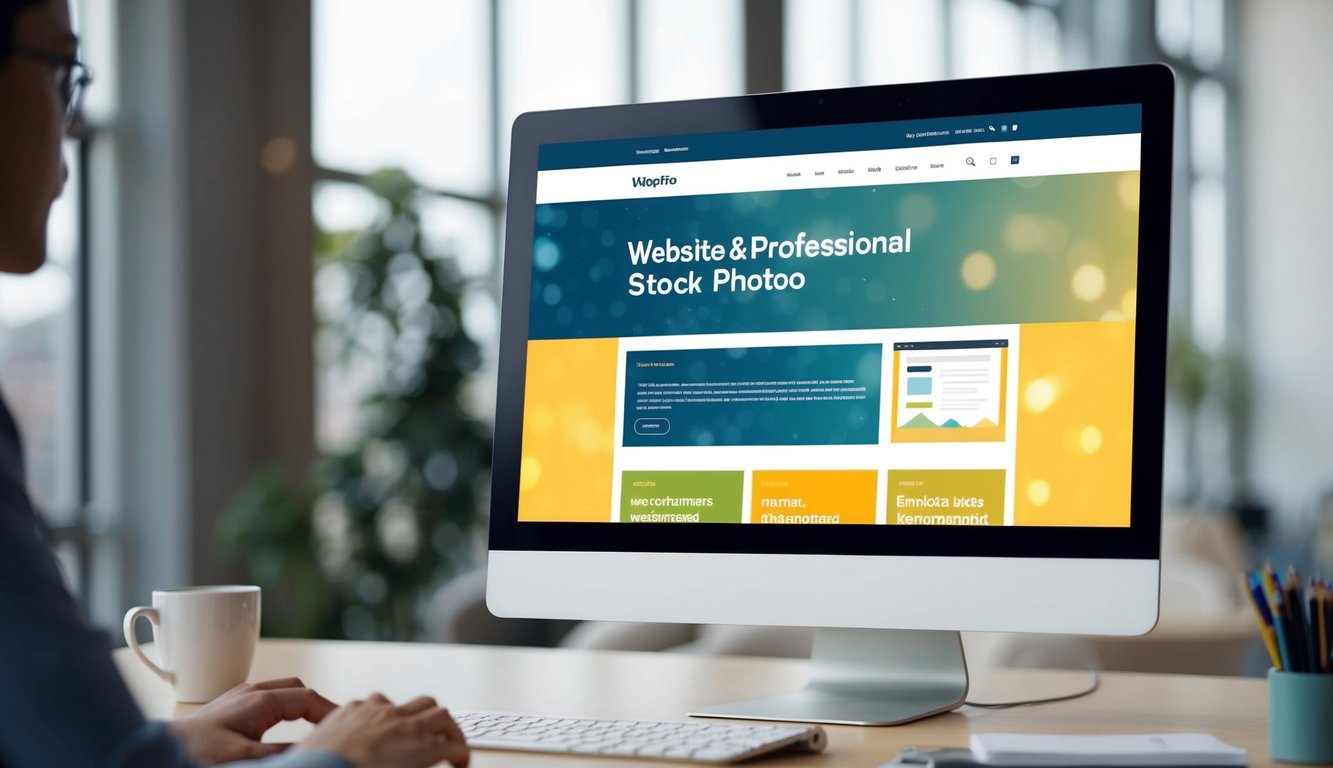 A computer screen displaying a website with various elements such as title tags, meta descriptions, and keyword-rich content
